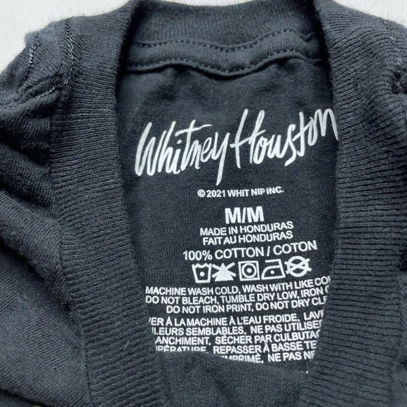 Whitney Houston Muscle Tank M Black Sleeveless Shirt 80s Style Neon Graphic Tee - Picture 4 of 8